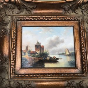 Original Signed OIl Painting by Mario Canal waterfront