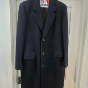 London Fog Navy Blue Wool Dress Coat 44 Reg