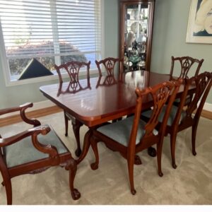 Rectangular Dining Table with chairs and leaf